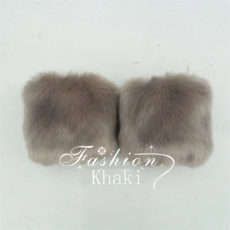 Autumn Winter New Solid Thicken Faux Rabbit Fur Arm Warmers Women Cuff Wrist Warmer Men Soft Fluffy Short Sleeve W106 |