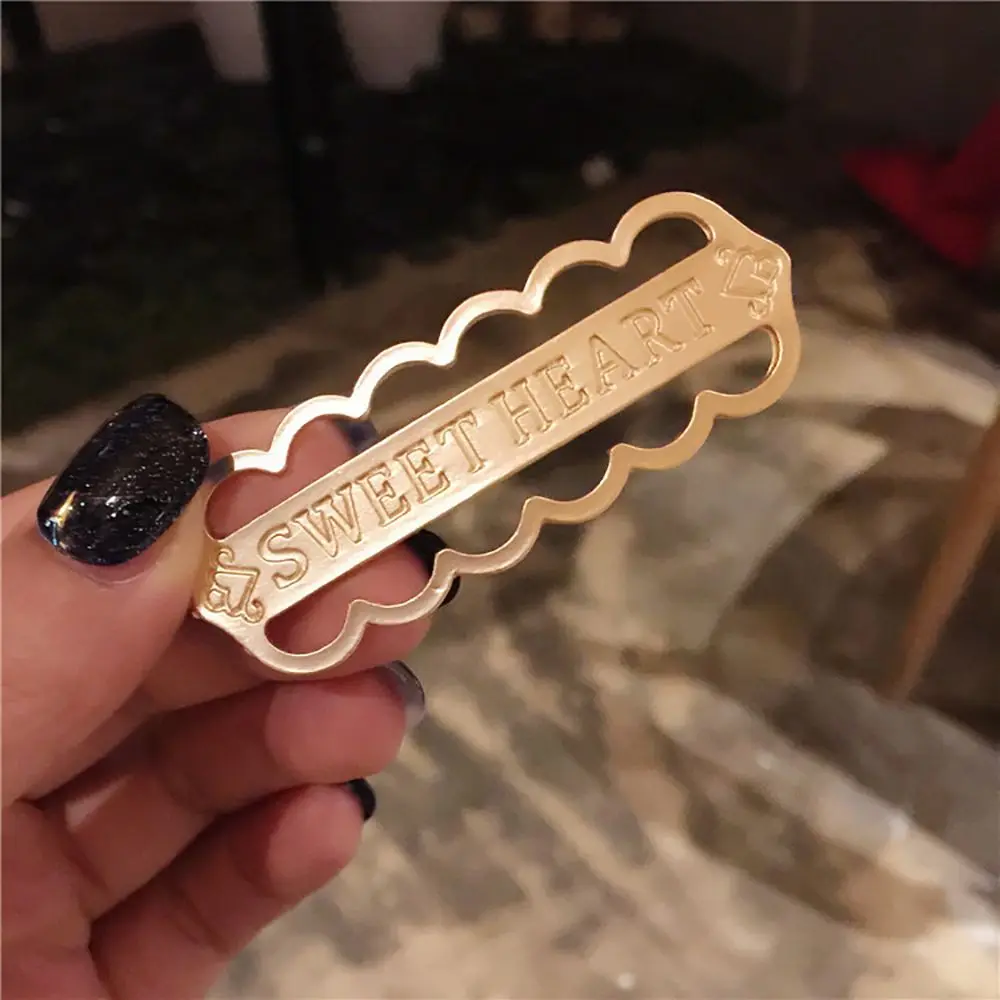 1 шт. заколка для волос с надписью на английском в Корейском стиле металлическая