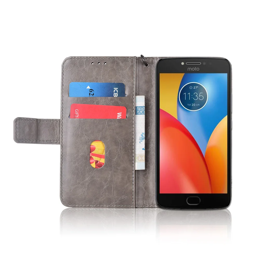 Кожаный чехол-книжка с ремешком для Motorola Moto E4 Plus Fundas 100% | Мобильные телефоны и
