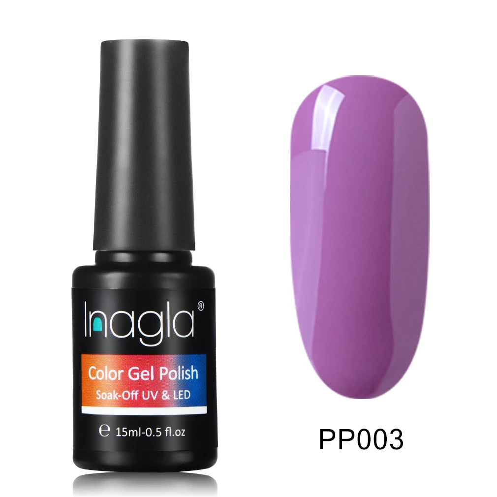 Inagla 15 мл UV & LED фиолетовая серия Гель-лак для ногтей верхняя основа 12 чистых