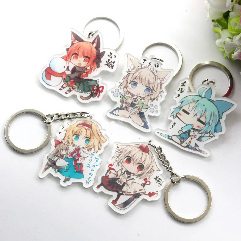 6 шт./компл. аниме брелок TouHou Projekt yakumo Schlussel Komeiji Saigyouji Marisa Hakurei брелоки с рейму