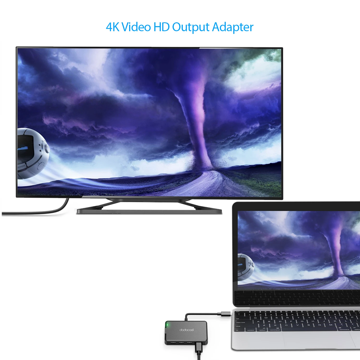 Многофункциональный концентратор dodocool 7 в 1 с разъемом типа C 4K видео HD/VGA выходной