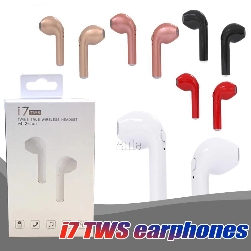10 шт./лот оригинальный i7 TWS истинные беспроводные наушники Мини Bluetooth V4.2 DER стерео