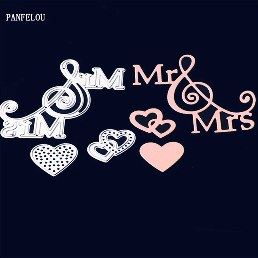 PANFELOU металлическое ремесло Mr Mrs любовь высекальные штампы для скрапбукинга/DIY