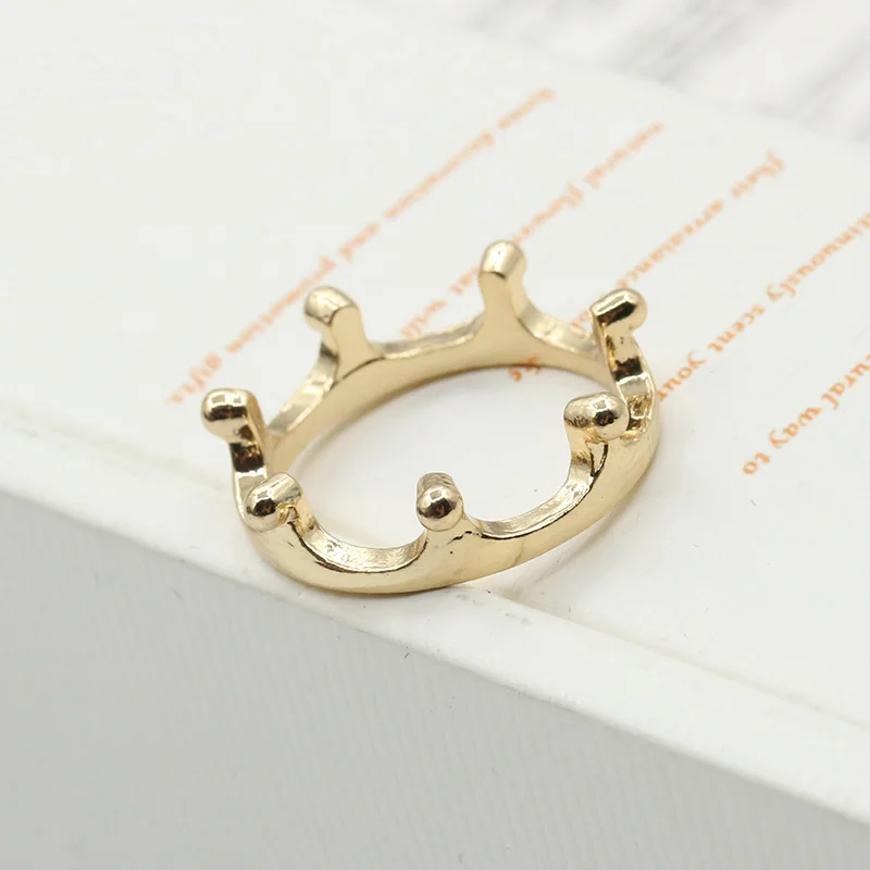 Simple Fashion Crown Rings Solid Color Plated Gold Silver Alloy Ring Ladies Women Wedding Party Jewelry Accessories CX17 | Украшения и