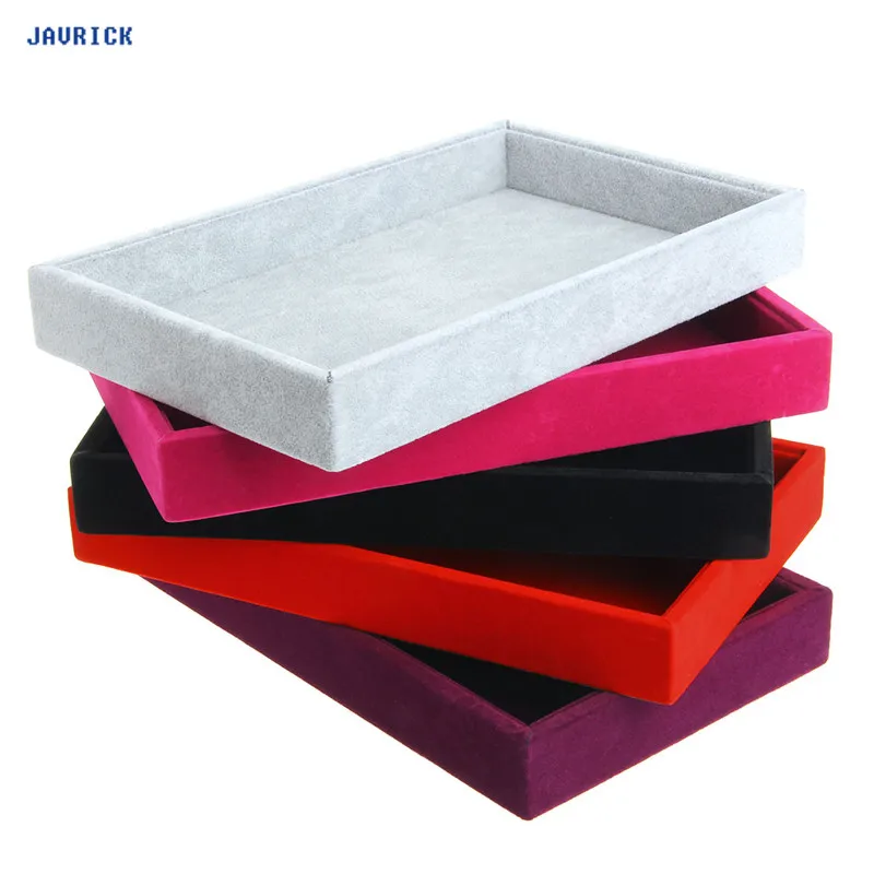 

JAVRICK Stackable Jewelry Trays Inserts Velvet Catch All Jewelry Display Tray Case