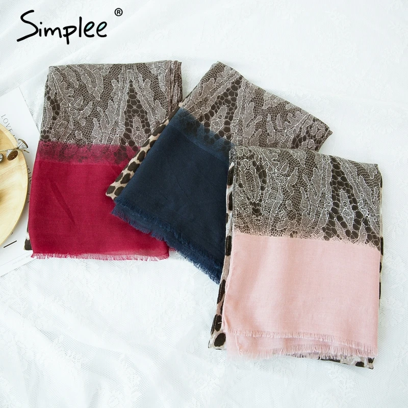 Женский леопардовый квадратный шарф Simplee зимняя женская роскошная брендовая