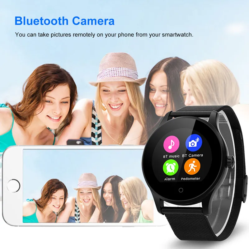 Смарт часы Diggro K88H круглый экран поддержка пульсометра Bluetooth для Apple Huawei Xiaomi