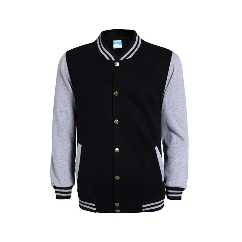 Black Gray Новая школьная бейсбольная куртка для мужчин Veste Homme Осенние мужские модные тонкие хлопчатобумажные куртки varsity Повседневная брендовая куртка для колледжа - Цвет: Black Gray