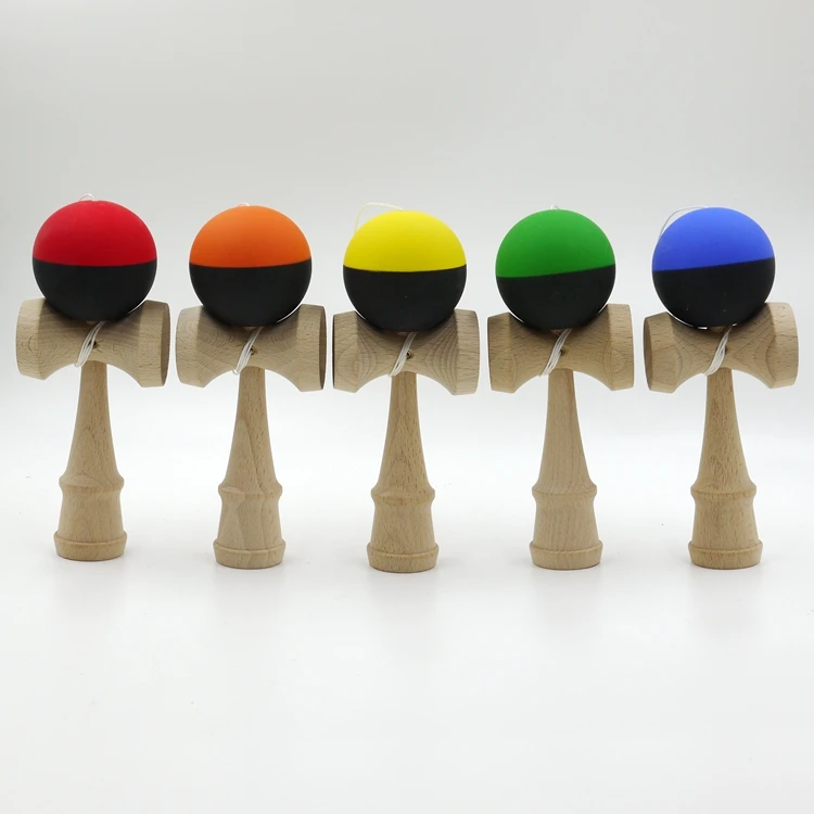 20 шт. Натуральный Бук Kendama смешанные цвета резина 5/5 Сплит деревянные игрушки для