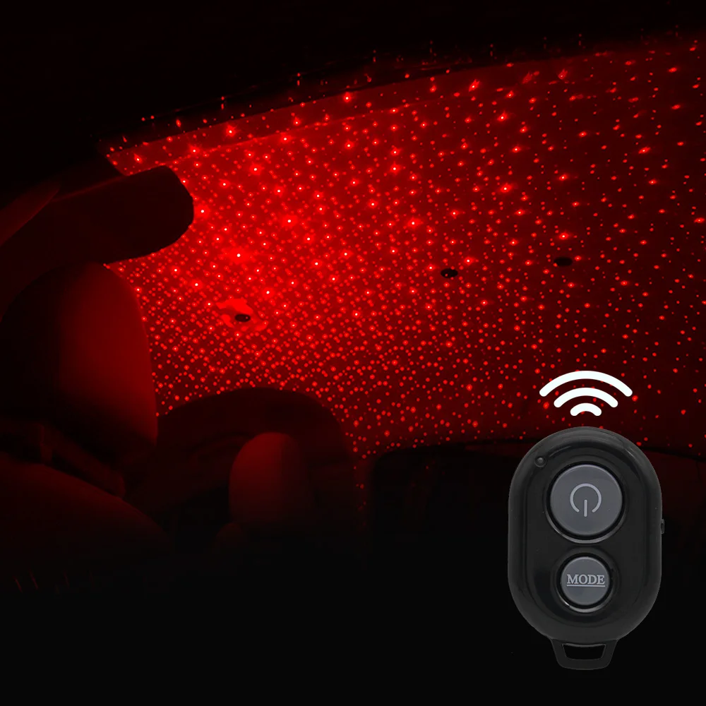 Миниатюрный светодиодный USB проектор для атмосферы автомобиля лазерный