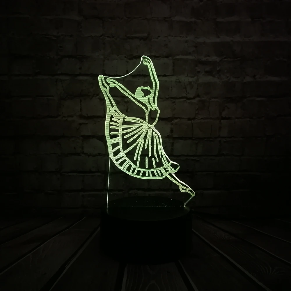 Новинка современный танцор для танцев леди 3D лампа ночник USB светодиодный