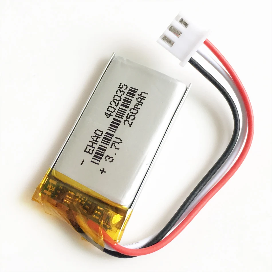 3,7 в 250 мАч JST XHR 2,54 мм 3pin разъем 402035 литий-полимерный LiPo аккумуляторная батарея для gps Mp3 gps bluetooth Смарт-часы