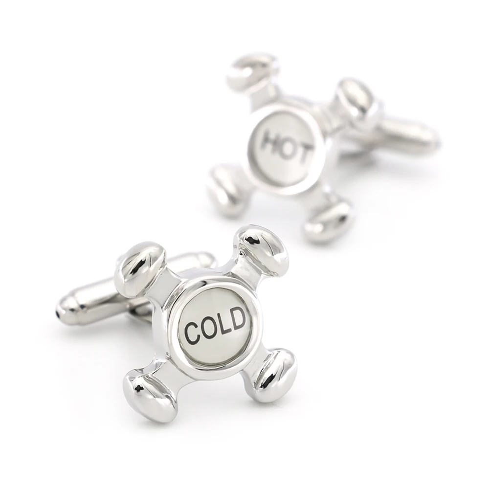 Men's Water Tap Cuff Links Copper Material COLD &amp HOT | Украшения и аксессуары