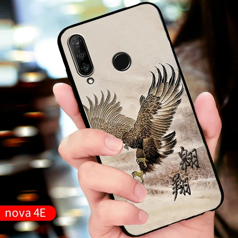 Рельефный Винтажный чехол в японском и восточном стиле для Huawei nova 4e (P30 Lite P30Lite)