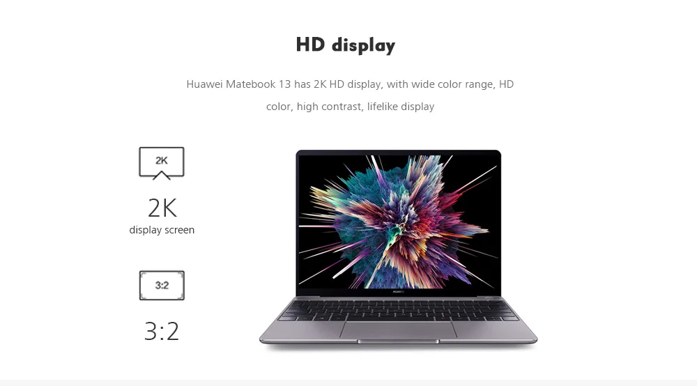 Ноутбук HUAWEI MateBook 13 дюймов Win10 Intel Core i5/i7 8265U четырехъядерный 1,6 ГГц 8 ГБ ОЗУ 256 ГБ SSD ноутбук с отпечатком пальца