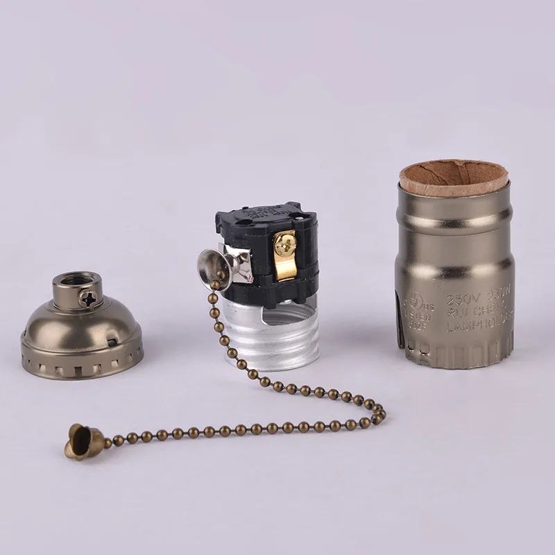 

Edison's Retro Beauty lamp socket E26 Zipped Aluminum Lamp Holder Accessories, lamp base Lamp holder with chain, light holder