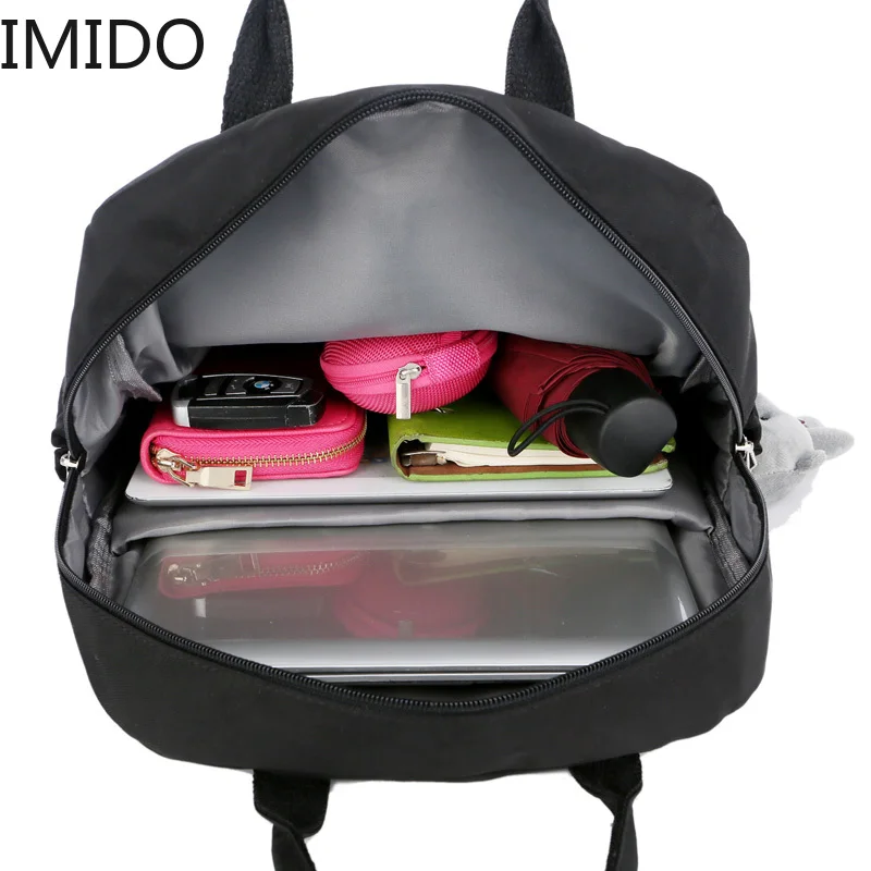 IMIDOFashion женский рюкзак водонепроницаемый нейлон мягкая ручка Одноцветный много