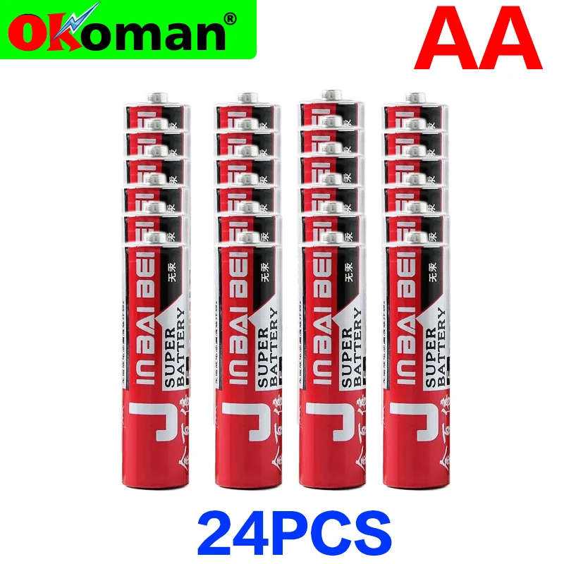 24 шт. AA батареи 1 5 V LR6 AM3 E91 MN1500 сухие щелочные батарейки для MP3 камеры вспышки