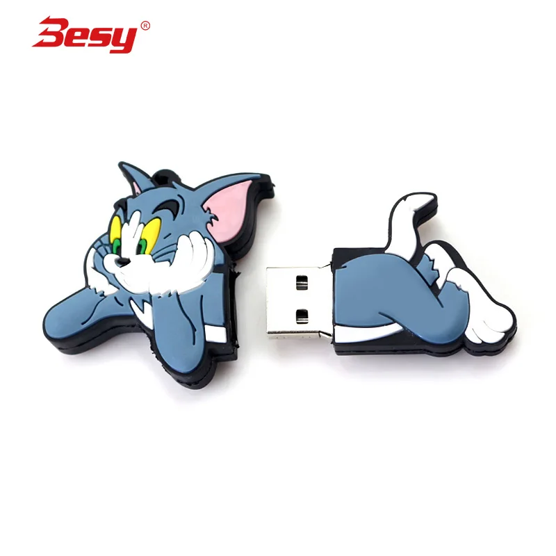 Новинка, мультяшный usb флеш-накопитель, USB 2,0, 64 ГБ, карта памяти, Том и Джерри, 4 ГБ, 8 ГБ, флешка, 16 ГБ, 32 ГБ, кошка, 128 ГБ, u диск
