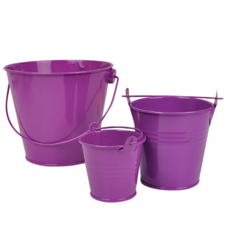 Purple Прямая поставка, мини металлические ведра, красочные жестяные ведра, конфетные коробки, цветочные горшки, Свадебные Поставки, украшения для дома, коробки для хранения - Цвет: Purple