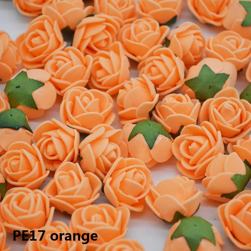 PE17 50 шт./лот 2 см мини ПЭ пены розы искусственные головки цветов для дома декоративные венки поставки свадьба день рождения вечеринка украшения - Цвет: PE17