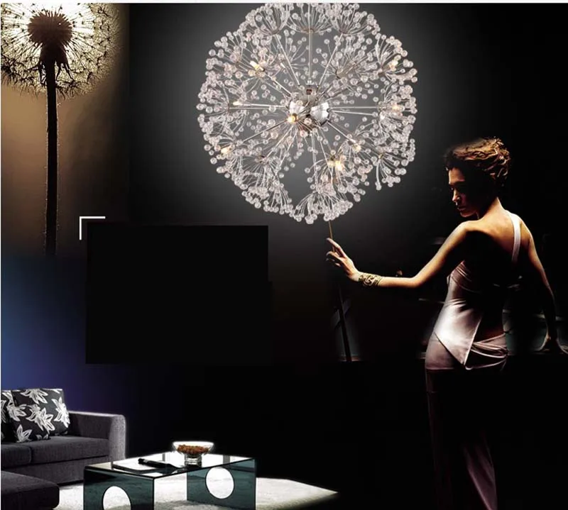 Led хрустальный шар подвесной светильник современный Одуванчик столовая Ресторан