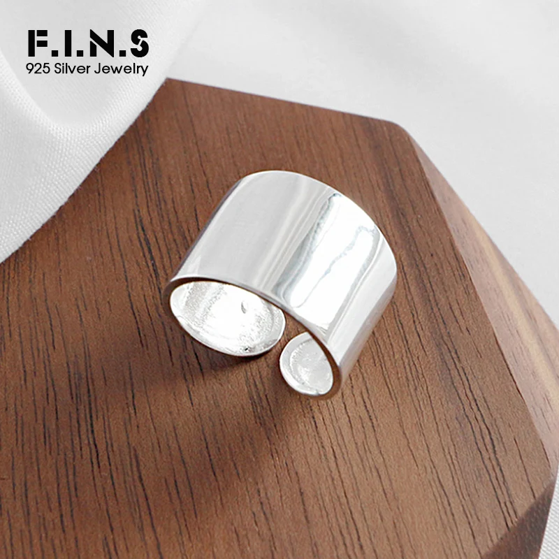 Модные кольца F.I.N.S из серебра 2019 пробы для женщин широкое глянцевое серебряное