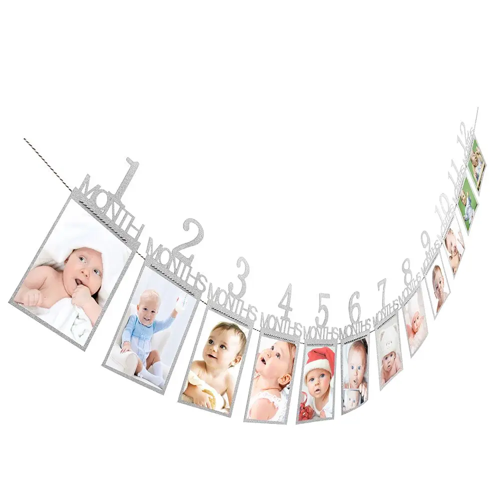 Первая Детская фотография флажки для детей в возрасте 12 месяцев Бумажная