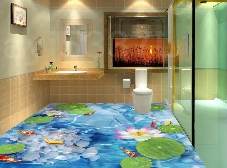 Бесплатная доставка 3D Наклейка на стену заказ четкое напольное покрытие для