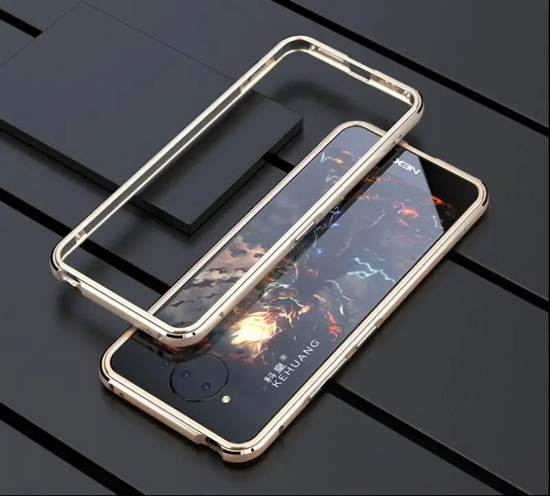 Золотой Роскошный металлический каркас для чехол для vivo NEX vivo nex S чехол глянцевый алюминиевый бампер защитный чехол для vivo NEX s чехол для телефона s - Цвет: Золотой