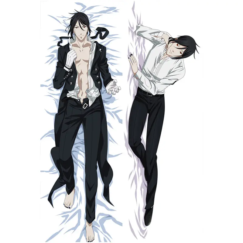 Peach skin Аниме Черный Bulter наволочки Kuroshitsuji Dakimakura Чехол сексуальные девушки 3D двухсторонняя постельные принадлежности обниматься тела Чехол BB01A - Цвет: Peach skin