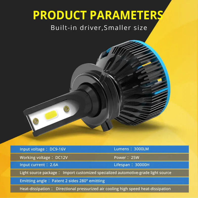NAO h7 led h4 bulb h1 lamp for auto h11 car headlight 12V motorcycle light hb4 9006 Car Accessories hb3 9005 h9 h8 6000K | Автомобили и