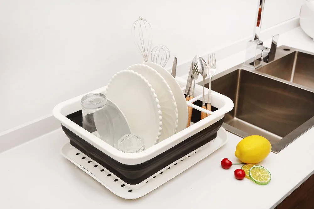 Силиконовые Складная полка для посуды Drainboard сушки крылом держатель хранения