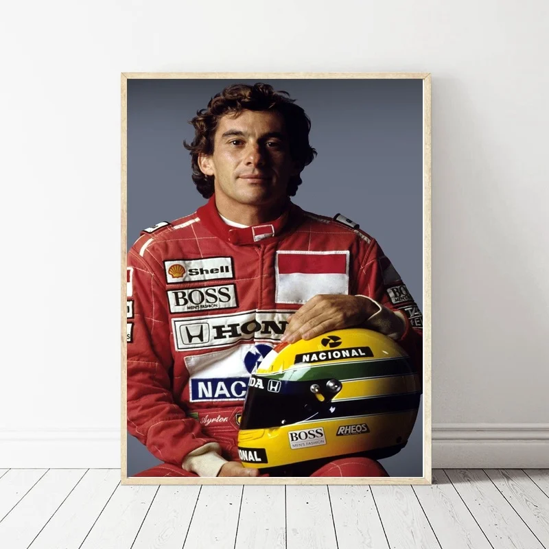 Айртон Сенна да Силва F1 гонщик Искусство Шелковый плакат картина для домашнего