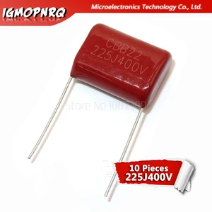 10 шт. 400V225J 2,2 мкФ шаг 20 м 225J400V 225 400 В 2200PF igmopnrq CBB полипропиленовый пленочный конденсатор Новый