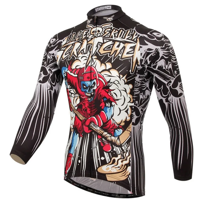 

Skull Long Sleeve Cycling Jersey Autumn Cycling Clothing Ropa Maillot Ciclismo Men MTB Bike Jersey Breathable Bicycle Clothes