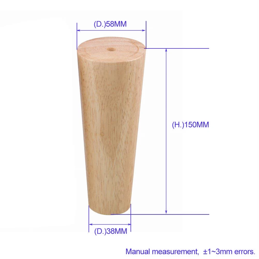 150x58x38mm 4 шт. дубовая древесина 300x58x38 мм мебельные ножки шкафа ножки стола ножки для дивана с железными прокладками прокладки винты - Цвет: 150x58x38mm