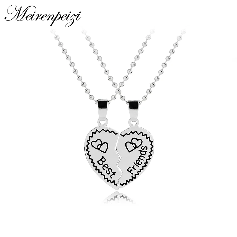 Ожерелье с подвеской в виде половинки сердца 2 шт.|best friend|friends bestfriendship pendant necklace |