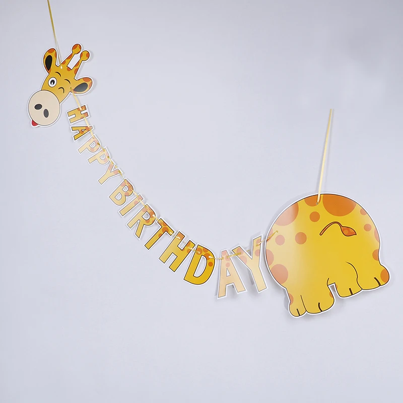 Праздничные баннеры с изображением жирафа свиньи коровы для детского душа дня