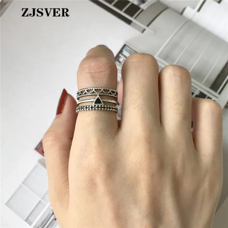 ZJSVER корейские ювелирные изделия кольцо из стерлингового серебра 925 Ретро Мода