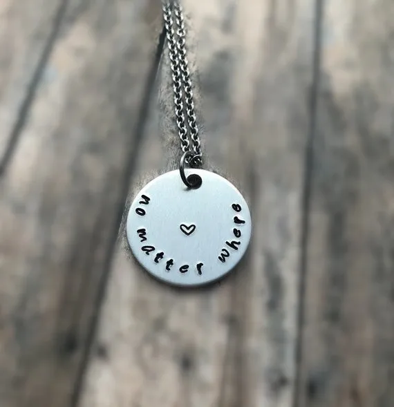 

100pcs/lot no matter where Necklace Long Distance Relationship Mother Daughter jewelry