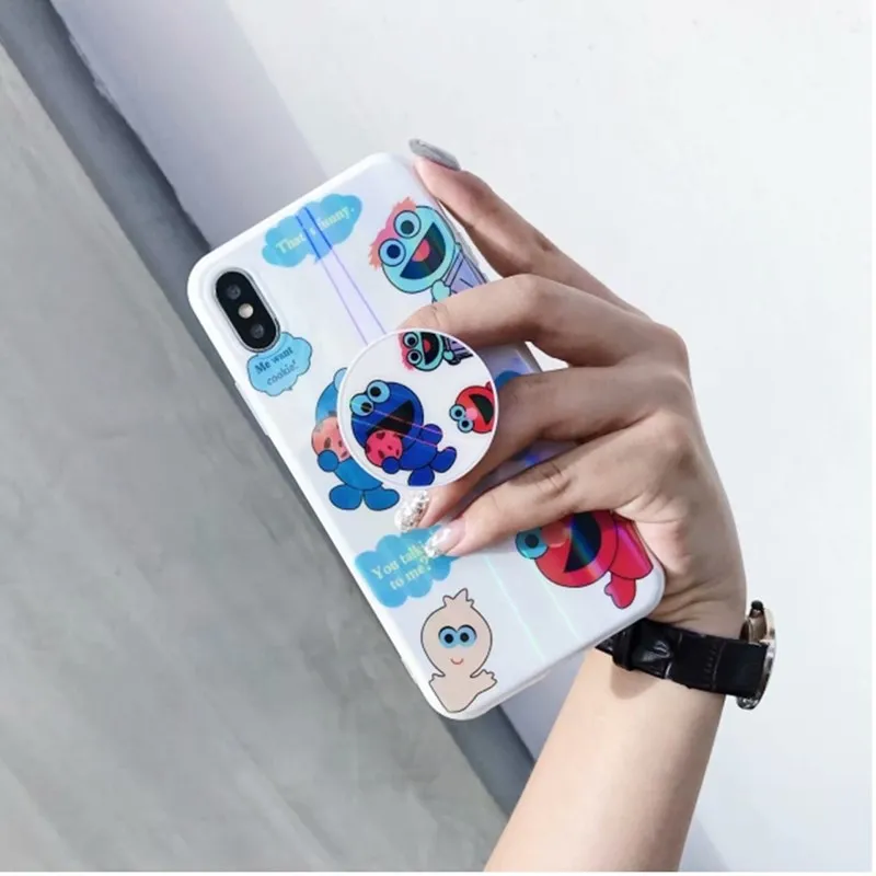 Sesame Street Phone Case for Iphone X 6 6S 7 8 Plus Cover Soft TPU Stand Air Bag Holder Coque Funda |