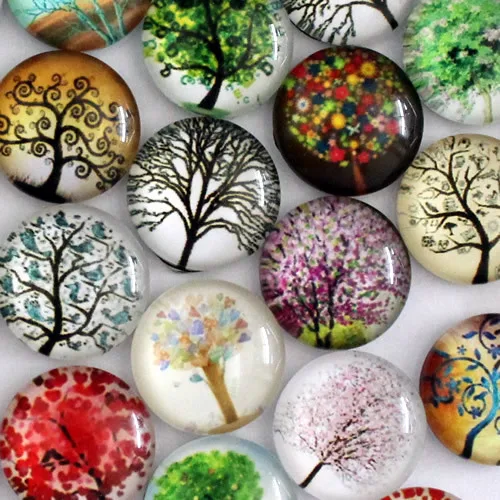 25 мм случайный смешанный стиль Hope Tree круглые стеклянные кабошоны для фото базовый лоток пустой DIY аксессуары для изготовления 10 шт./лот K03760