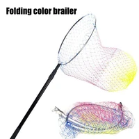 new stainless steel brailer head round glue wire mesh folding fishing net bag monofilament 50cm made from nylon