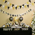 3 м выпускные бумажные флажки для вечеринки, баннер, бумага, гирлянда, Вымпел, золотой, серебряный, черный, для детского душа, подвесной декор, поставщики, 26 шт.