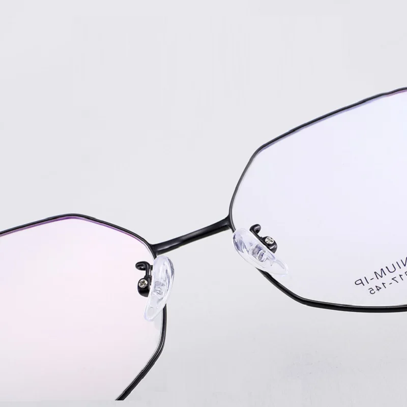 

W-138 Full Rim Titanium Glasses Eyewear Irregular Frame For Women Large Frame Round Face Slim Myopia Glasses Frame Eyeglasses