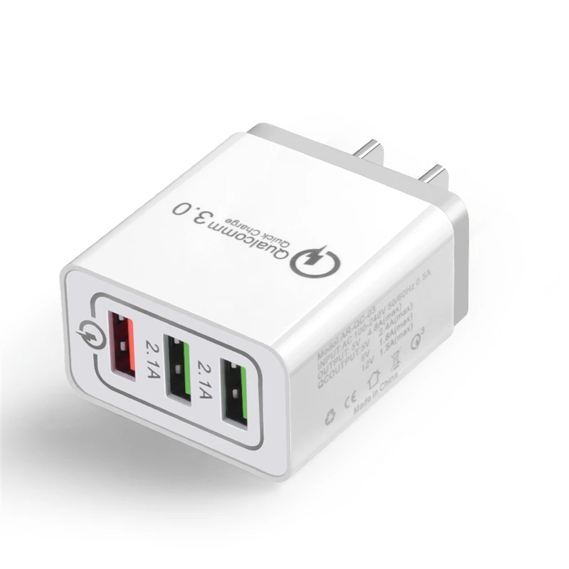 Путешествия 3 порты и разъёмы Usb Quick charger Qc 3,0 Быстрая зарядка стены для IPhone Xiaomi Mi7 samsung мобильного телефона QC3.0 адаптеры питания