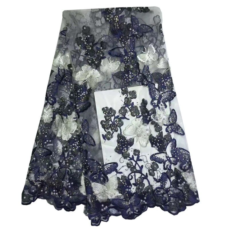 Последний тип вышивки сетки ткань красивый Цветок Африканских кружева тюль cheap