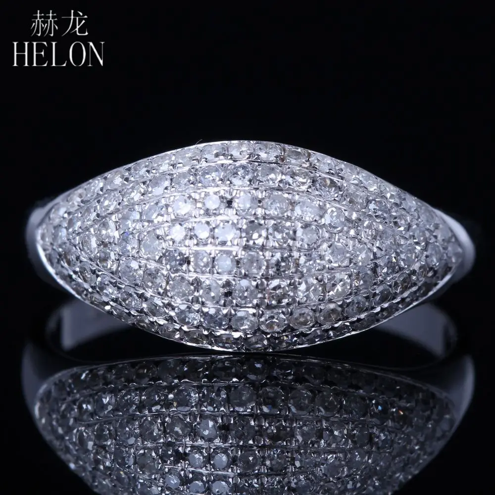 Женское кольцо с натуральными бриллиантами HELON Solid 14k (AU585) белое золото 0.6ct|Кольца|